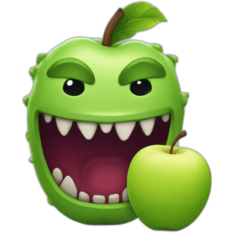 monster eating apple emoji