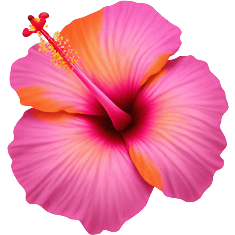 pink and orange hibiscus flower emoji