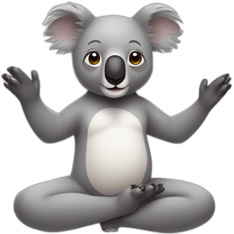 Koala making yoga emoji