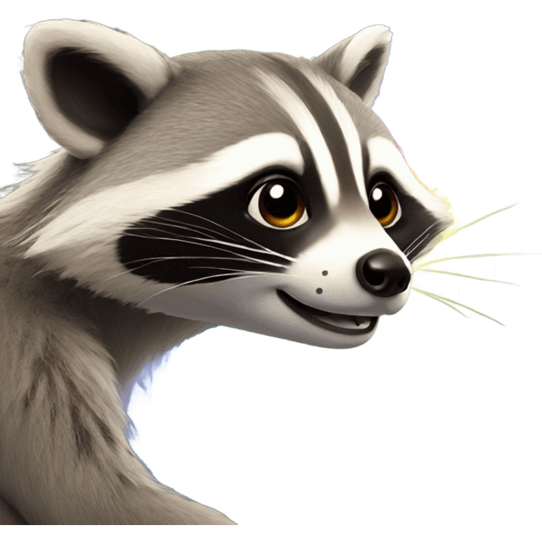 rainbow raccoon emoji