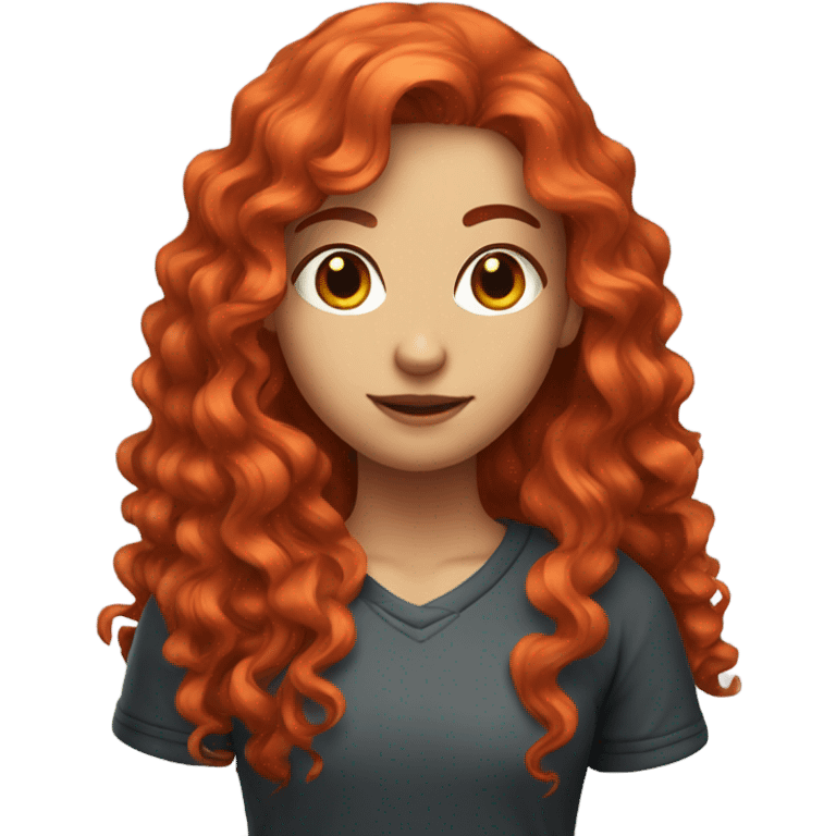  gamer girl with long curly red hair emoji