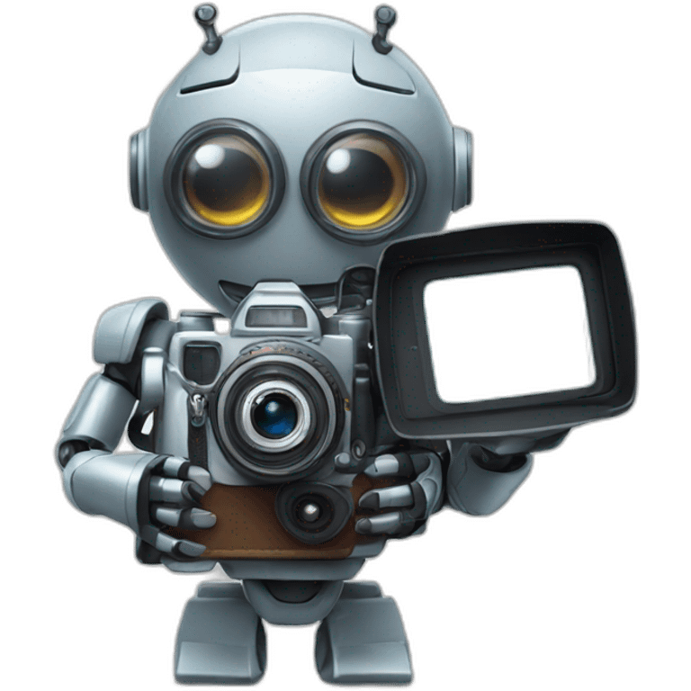 robot holding a film camera emoji