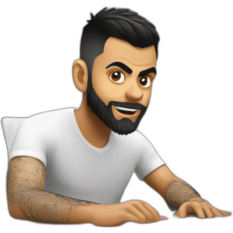 virat kohli coding in a desktop emoji