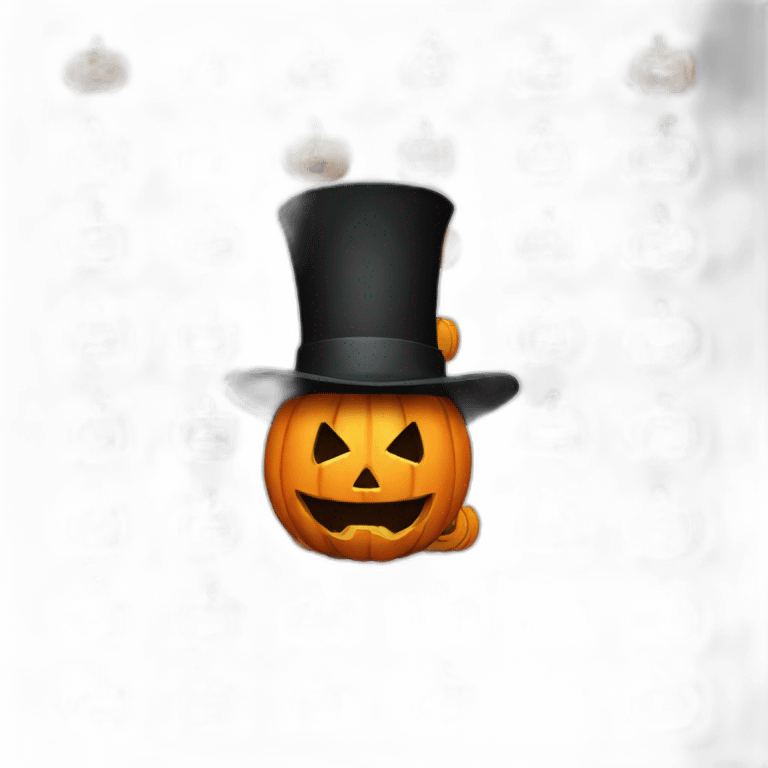 Pumpking head with top hat emoji