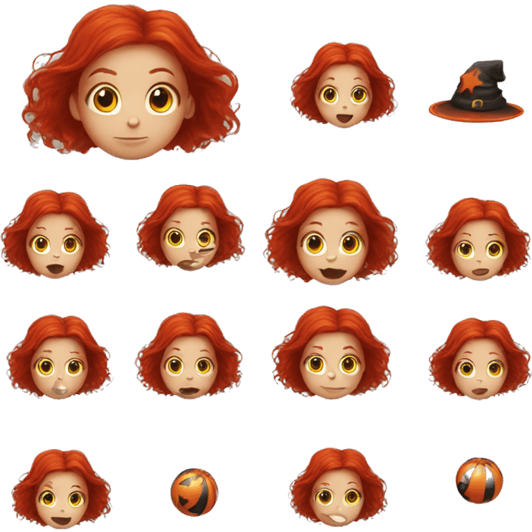 Witch red hair with magic ball emoji