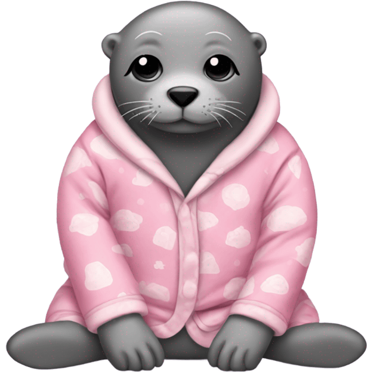 a seal with pink pijamas emoji