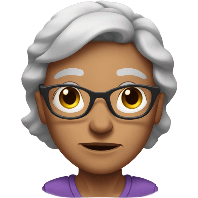 muscular grandma unhappy  emoji