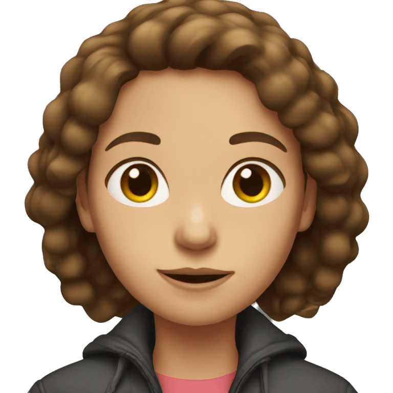 Brown-haired girl in jacket emoji