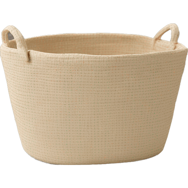 Light beige and white laundry raffia basket emoji