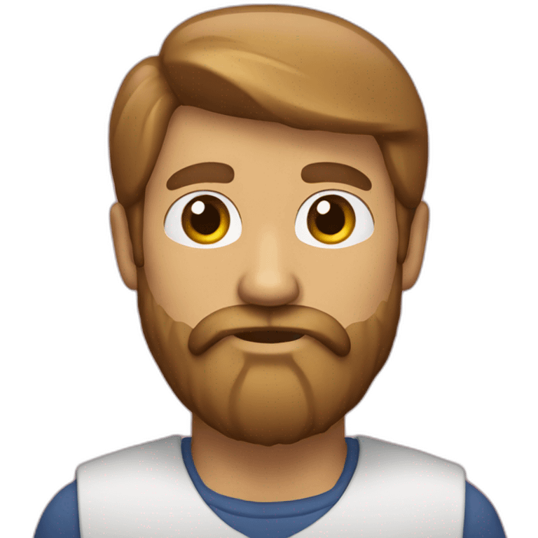 A man with short hair, a long beard and a short mustache emoji