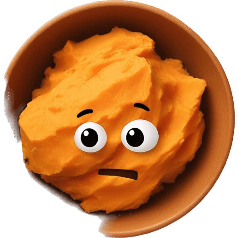 mashed sweet potatoes in a bowl with chicken emoji