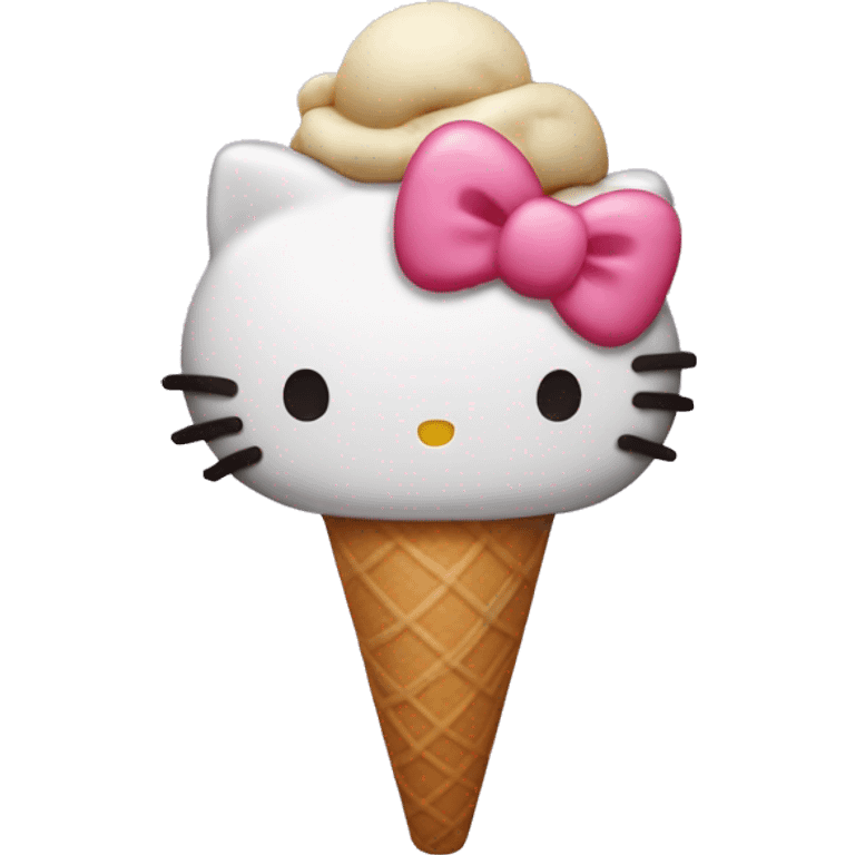 ice cream with hello kitty candy on the top emoji