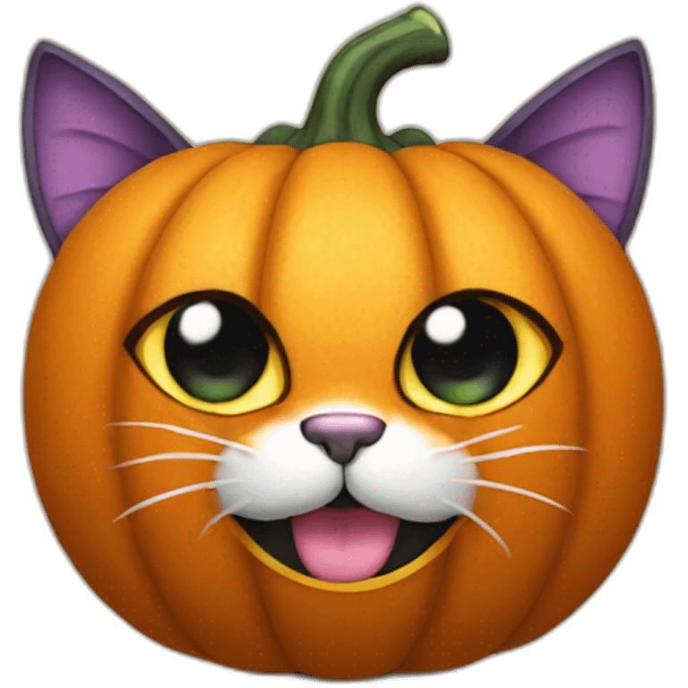 Pumpkin with cat ears emoji