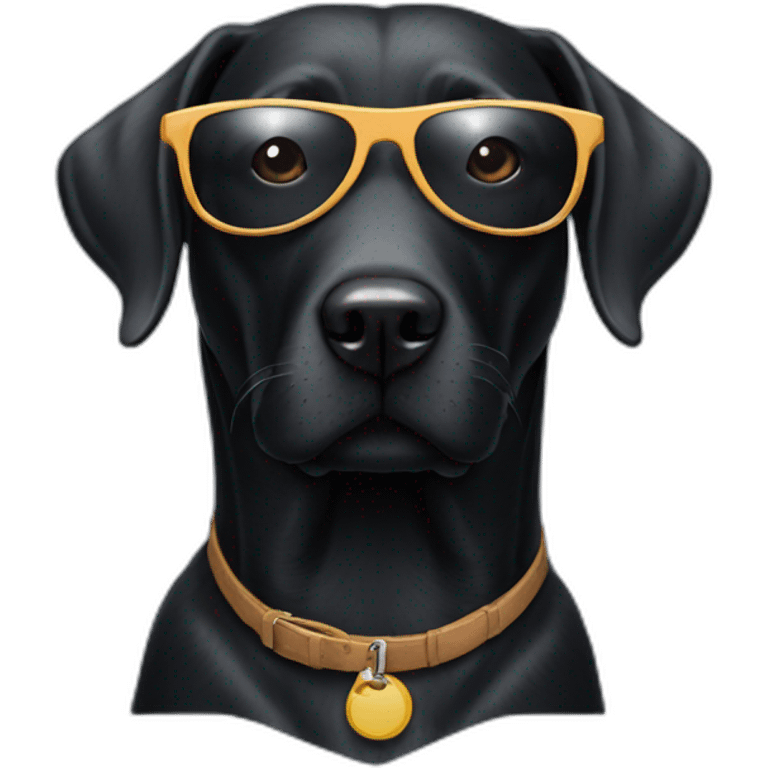 Black lab dog wearing sunglasses  emoji