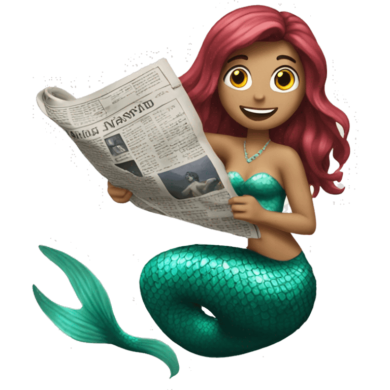 a mermaid with a newspaper emoji