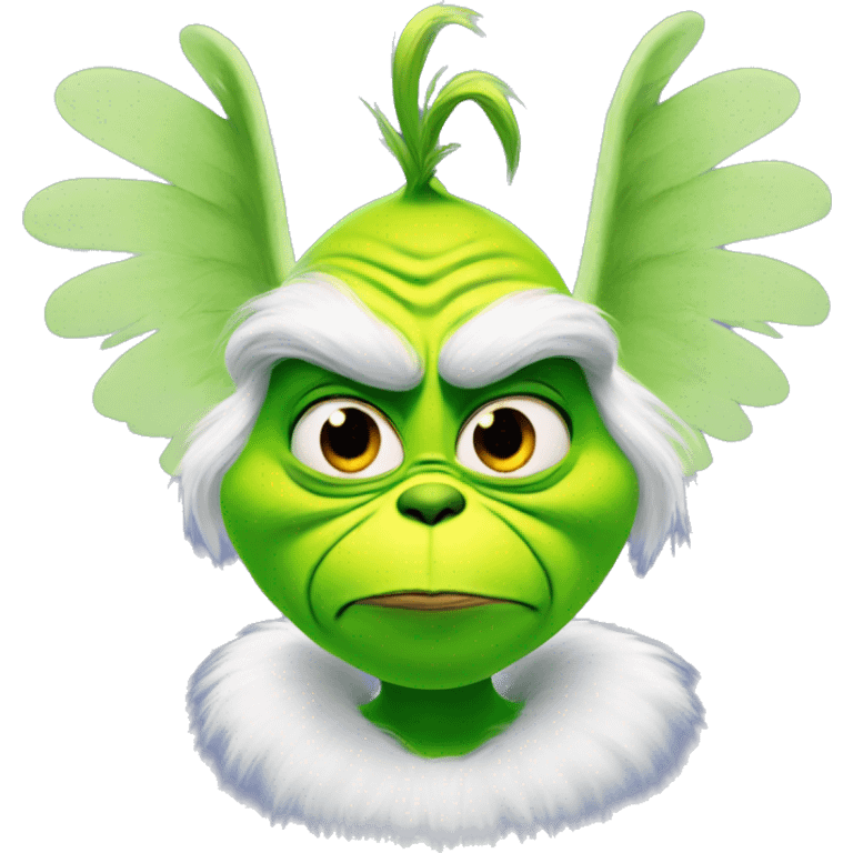 The grinch wearing wings emoji