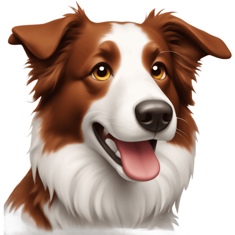 Red and white border collie emoji