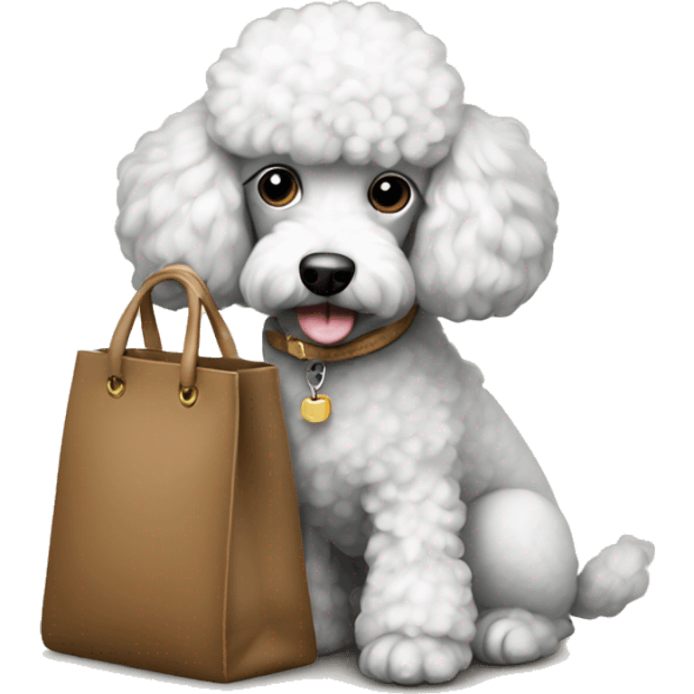 Poodle with a bag emoji