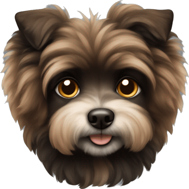 black and brown small fluffy dog emoji