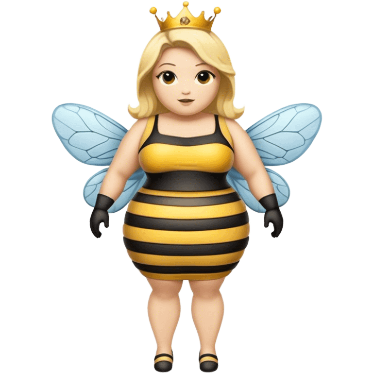 full body Plus size blonde lesbian queen bee emoji