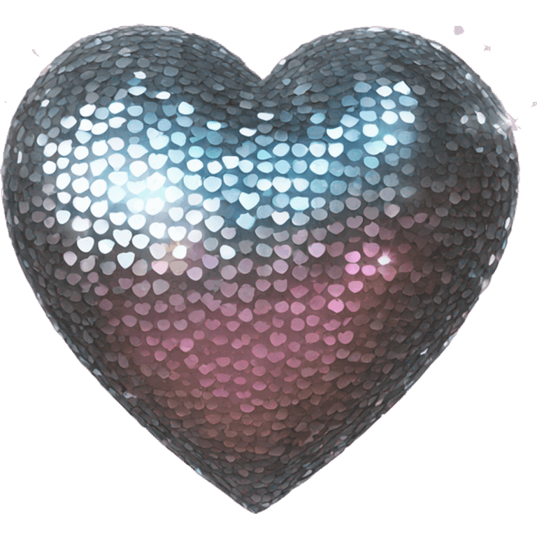 Glitter mirrorball heart emoji