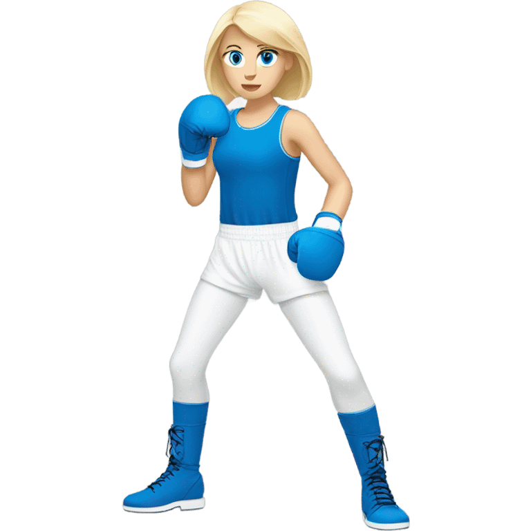 Boxing blonde girl blue eyes with white gloves emoji