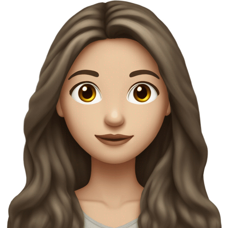 long hair brunette girl with hazel eyes and fair skin tone emoji