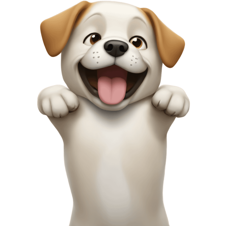 Dog giving big hugs emoji