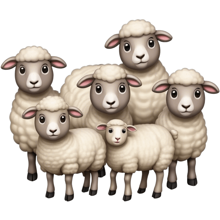 Five sheep emoji