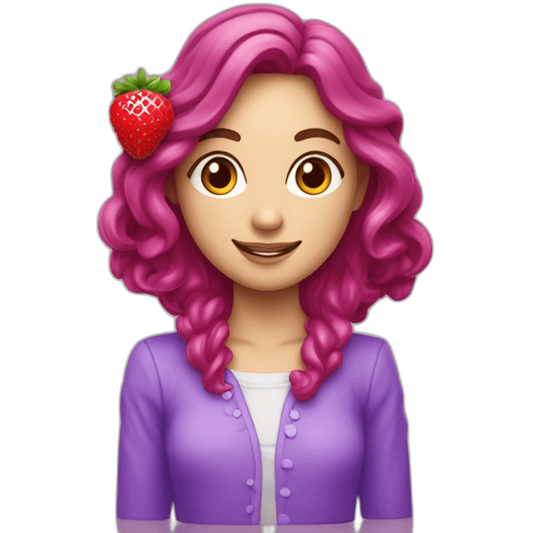 assiete avec des fraise des framboise et des mirtille violet emoji