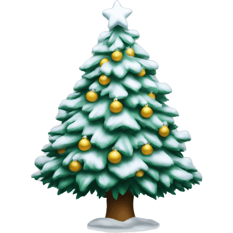 A snowy Christmas tree  emoji