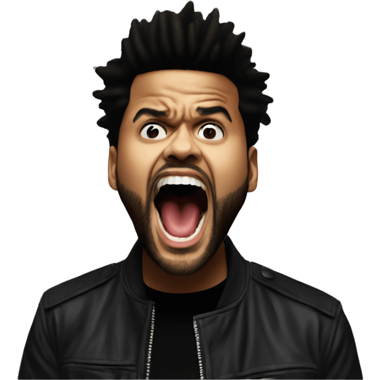 The Weeknd yelling  emoji