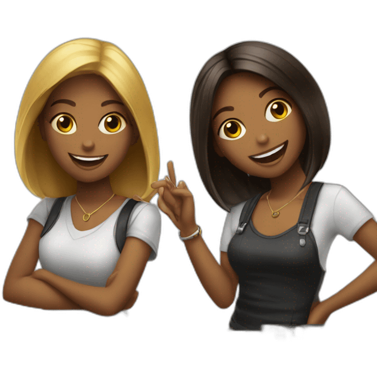 two murcian girls djing emoji