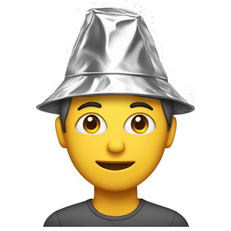 Person wearing a tin foil hat emoji