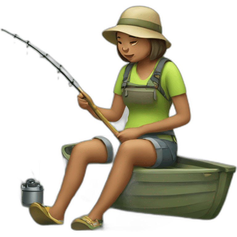 girl fishing emoji