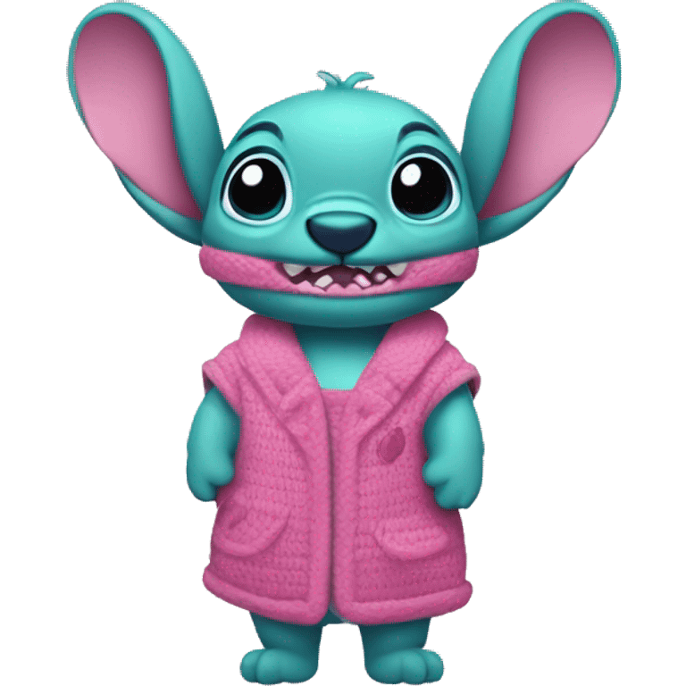 stitch con jersei verde y una faldia rosa emoji