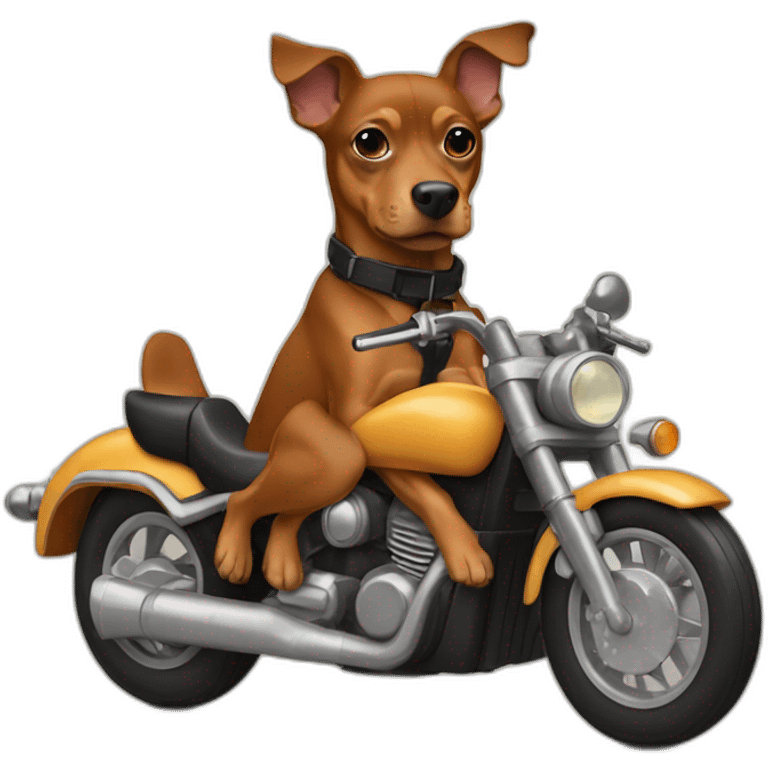 caramel-color-pinscher-dog-driving-a-motorcycle emoji