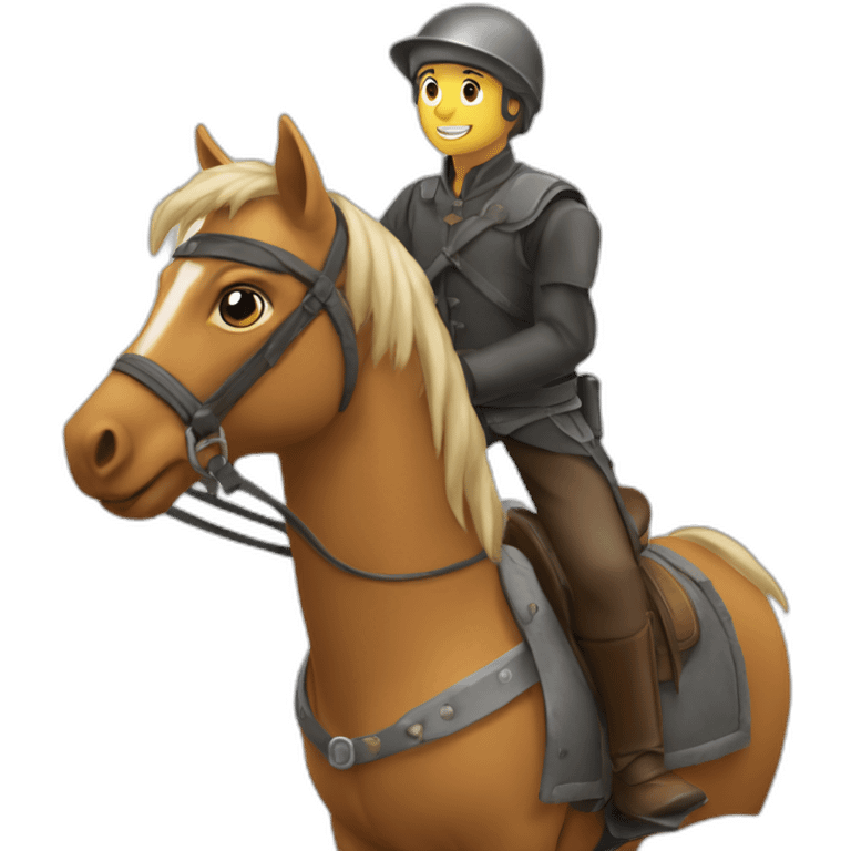 Tibo Nshape sur un cheval emoji