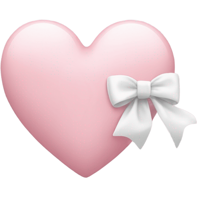 Pastel pink heart with white bow emoji