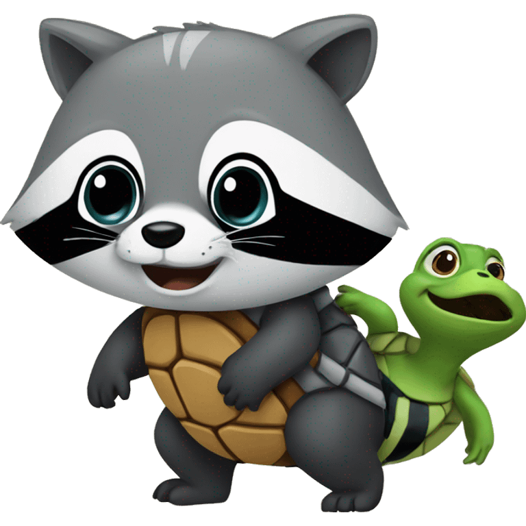 raccoon and turtle emoji