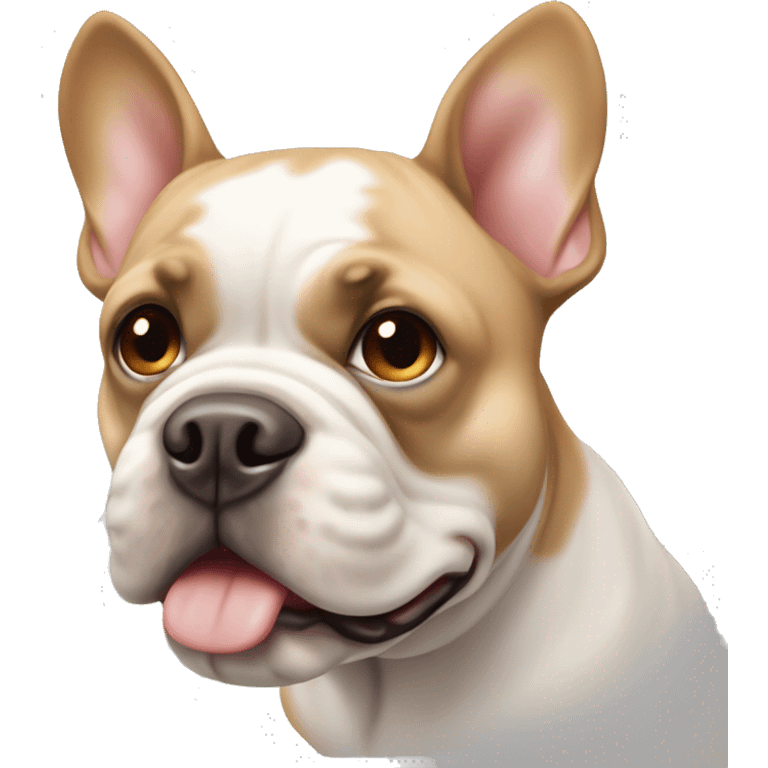 Tan and white french bull dog emoji