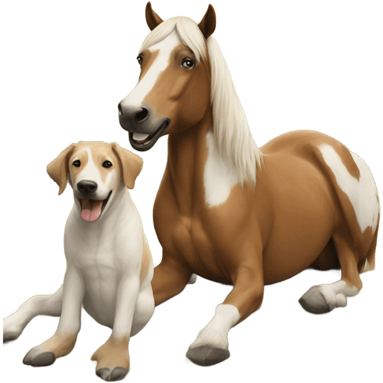 Horse riding a dog emoji