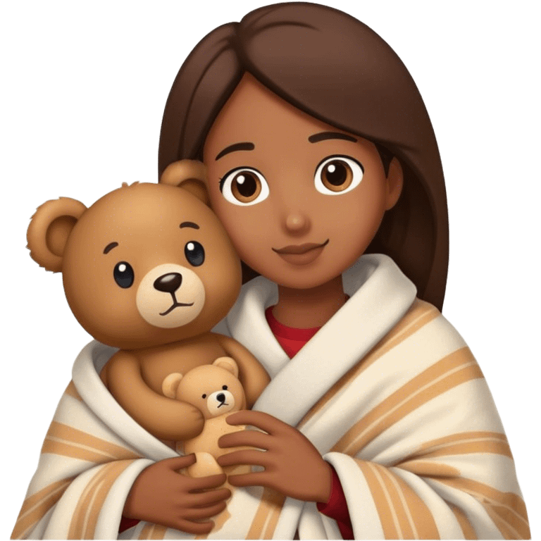 teddy bear cozy in blanket facetime emoji