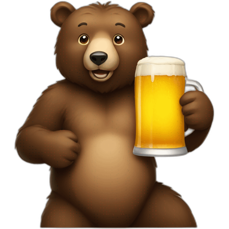 A bear holding a beer emoji