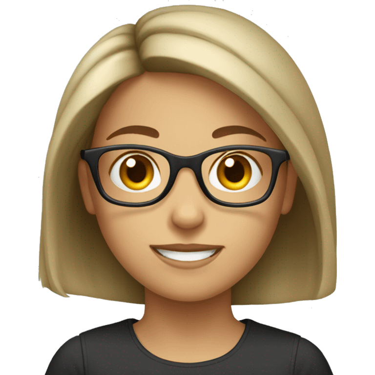 Caucasian Girl with glasses   emoji