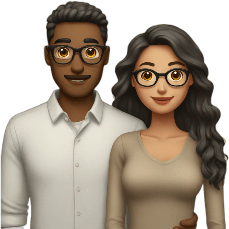 boyfriend and girlfriend with glasses on emoji