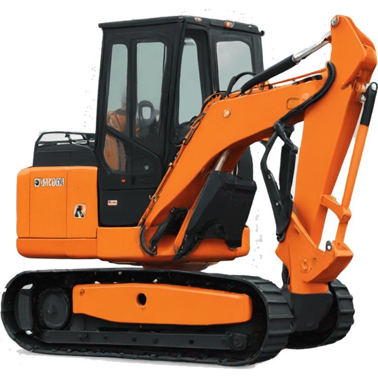 Orange hitachi Escavator  emoji