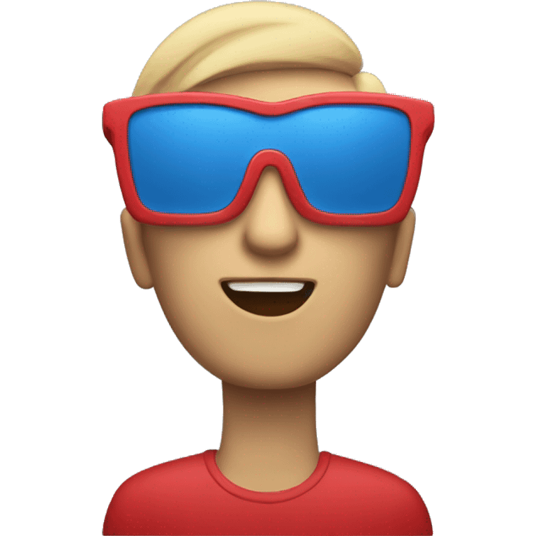 A person wearing Red and Blue 3D Glasses emoji