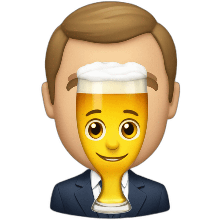 macron boit une bier emoji