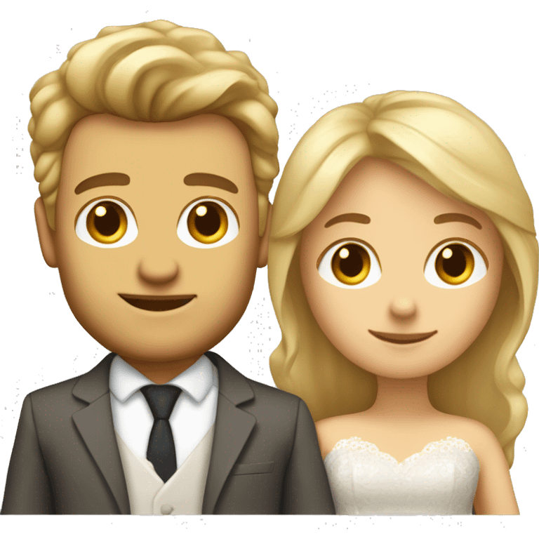 Blonde Frau lange Haare und Mann mit Anzug braune Haare und Bart heiraten emoji